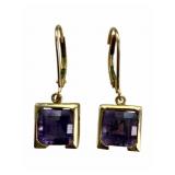 Sweet 14k Amethyst Leverback Earrings