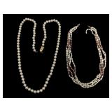 Mikimoto 18k & 14k Damaged Pearl Necklaces