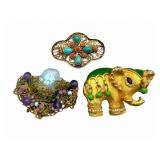 Carnegie Elephant Brooch, Vermeil Brooch +