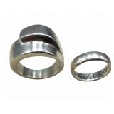 2 Sterling Rings, Taxco & Inscribed Band