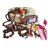 Natural Beaded Necklaces & Key Rings Lot