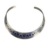 Taxco Sterling & Lapis Collar Necklace