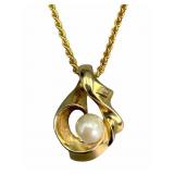 14k Pearl Pendant Necklace