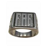 Vintage Palladium Silver Alloy Fraternal Ring