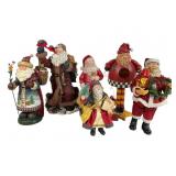 Composite Red Santa Claus Figurines Lot