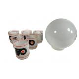 6 Philadelphia Flyers Glasses & Milk Glassï¿½Gl