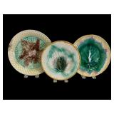 Majolica Basket Weave & Leaf Plates