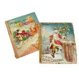 Antique Christmas Books with Linen Like Pages