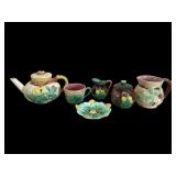 Majolica Teapot, Sugar Bowl