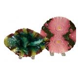 Majolica Leaf & Zsolnay Pink Lotus Plates