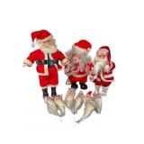 Vintage Japan Plastic Face Santa Claus Group
