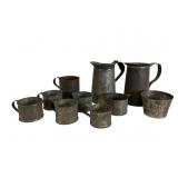 Tin Pitchers & Cups Collection