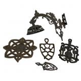 Cast Iron Trivets & Oil Lamp Swing Arm