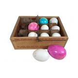 Star Egg Carrier Wooden Egg Crate & Eggs