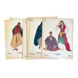 13 WPA MEP Hand-Colored Costume Prints
