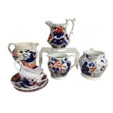 Vintage Gaudy Welsh Pottery Set, 8 Pcs