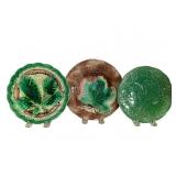 Majolica Chestnut Leaf & Strawberry Plates