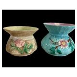 Majolica Cuspidors with Raised Floral