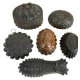 Six Vintage Baking Molds & Pans