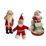 Vtg Rubber Face Santaï¿½s Figures