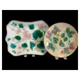 Majolica Tray & Etruscan Griffin, Smith & Hill