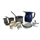 Enamelware Assortment with Pitcher
