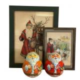 Christmas Prints & Roly Poly Santa Tins