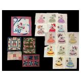 Embroidered & quilted fabric pieces