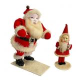 Two Putz Santa Claus Figurines, 6 Inches