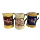 Majolica Creamer Pitchers with Dogwood Design