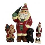Carved Wooden Santa Claus Figures