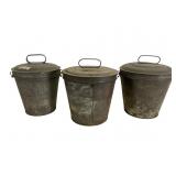 Three Vtg Steamed Pudding Molds