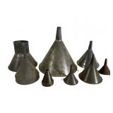 8 Vintage Metal Kitchen Funnels