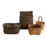 Four Split Oak Hand Woven Baskets