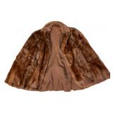 Brown Saga Mink Fur Coat, Small, 27 Inches