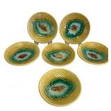 6 Begonia Leaf Basketweave Plates
