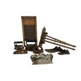 Vintage Irons, Washboard & Molds