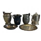 Metalware Grouping with Silver Plated & Pewter