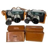 2 Argus C-33 35mm Cameras (1959) w/Cases