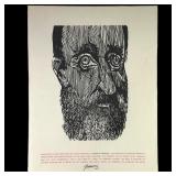 Antonio Frasconi Signed Thoreau Lithograph
