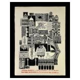 Antonio Frasconi Signed Venice Einstein Poster