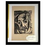 Antonio Signed "Albert Einstein" Woodcut
