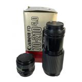 Canon FD 70-210 F4 & 50mm F1.4 Lenses, Box