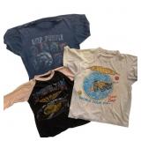 Three Vintage Band Tour Shirts Collection