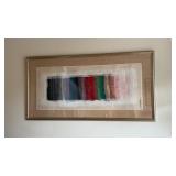 Signed Multicolored Fabric Art, Framed
