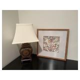 Oriental Style Lamp & Modern Artwork
