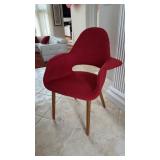 Red Upholstered Modern Armchair