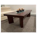 Arts & Craft Style Glass Top Coffee Table