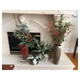 Four Faux Plant Arrangements with Planters
