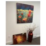 Canvas Print, Tall Metal Vase & Zen Picture
